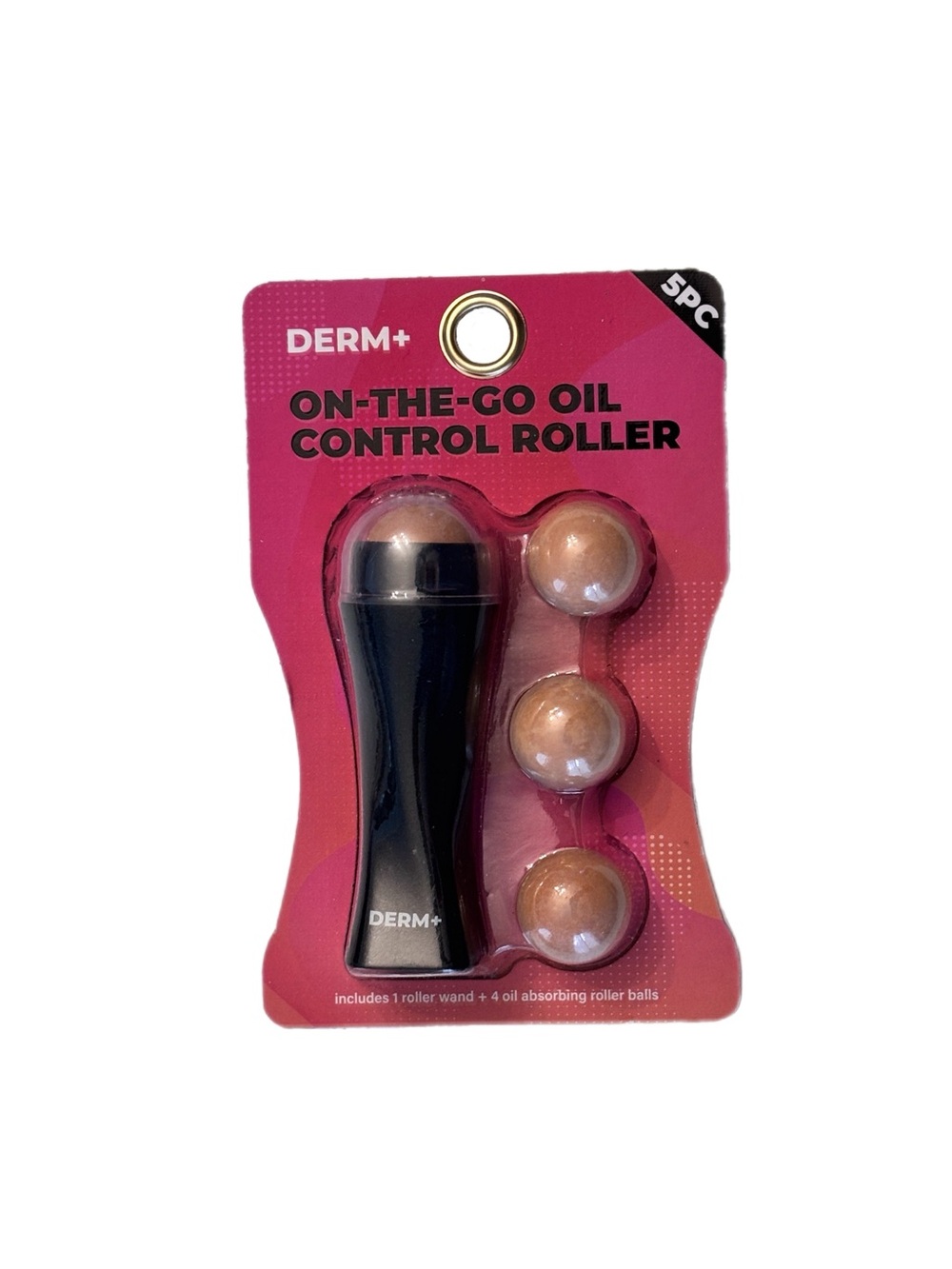 DERM+ On-The-Go Oil Control Roller - Black with Roller Balls